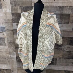 American Eagle Aztec Sweater Vest Gray Cream